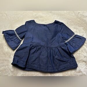 Janie and Jack Navy Blue Ruffle Sleeve Blouse